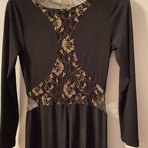 Black & Gold Full Length Evening Gown